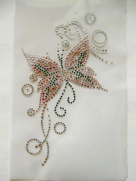 Traumhafter Schmetterling Strass Bügelbild Hotfix Shirt Schiebevorhang Bluse Top