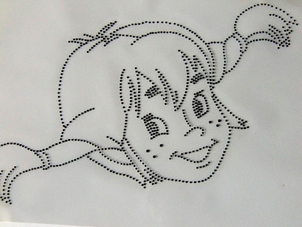 Pippi Black Hotglue Hotfix Bügelbild Strass Shirt Jacke Tasche Kinderzimmer Turnbeutel