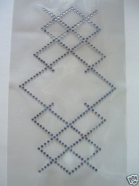 Hotfix Raute Bordüre Strass Hotfix Hell Blau Bügelbild