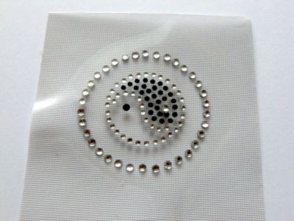 Hotfix Bügelbild Bügelmotiv Ying Yang  Strass