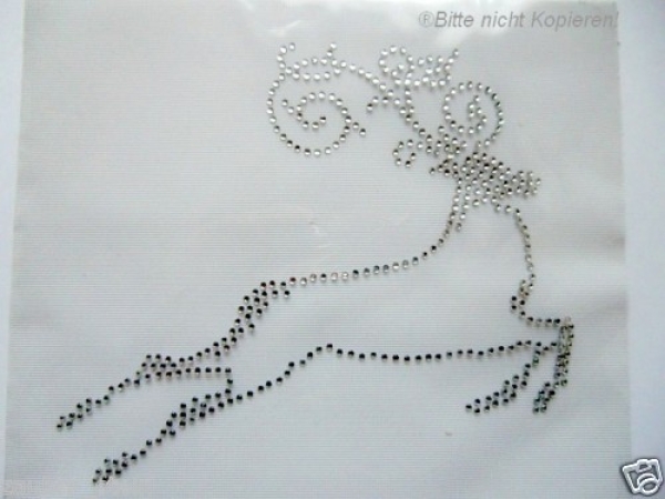 Hirsch Alpenstyle Strass Bügelbild Hotfix Hotglue