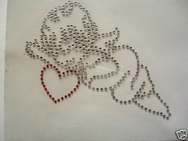 Angel Amor Strass Vallentinstag Hotglue Hotfix Bügelbild