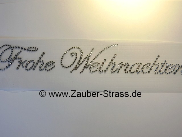 Frohe Weihnachten Strass Hotglue Hotfix Bügelbild für Tischdecke Schiebevorhang Stuhlhussen