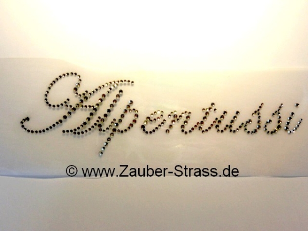 Alpentussi Schriftzug Strass Hotglue Hotfix Bügelbild Oktoberfest