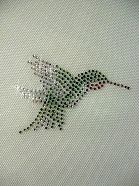 Zauberhafter Kolibri Vogel Strass Hotfix Hotglue Bügelbild Shirt Hose Jacke Tasche