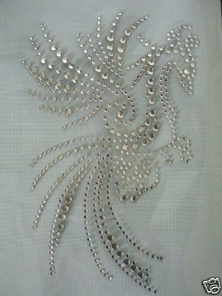 Verzauberter Phönix Strass Hotfix Hotglue Bügelbild