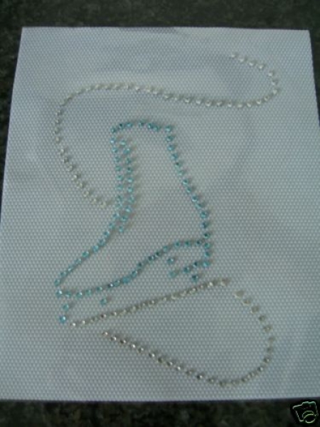 Skating Schlittschuhe Kür Royal Hotfix Hotglue Bügelbild Bügelmotiv Strass