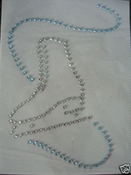 Skating Schlittschuhe Kür GROSS Hotfix Hotglue Bügelbild Bügelmotiv Strass