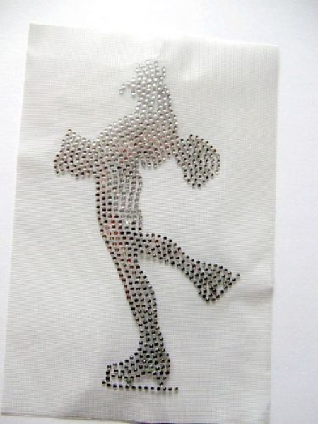 Skating Schlittschuhe Kür Hotfix Hotglue Bügelbild Bügelmotiv Strass