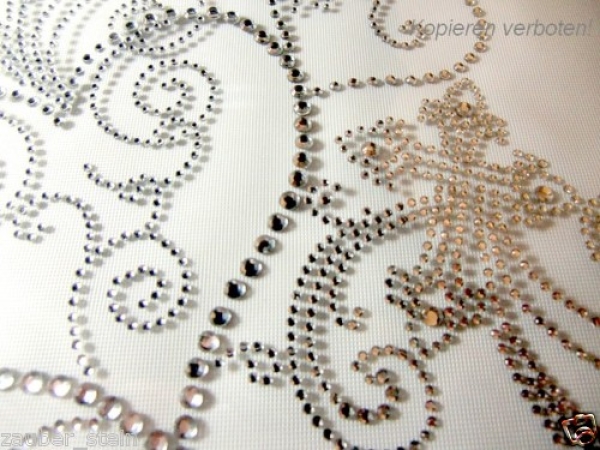 Traum Bügelbild Hotfix Kreuz Herz Ranke Ornament Jacke