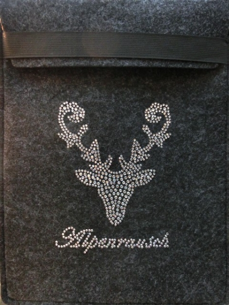 Strass Hirsch Alpenrausch Tasche Case für IPad ebook Reader Tablet Netbook Filz