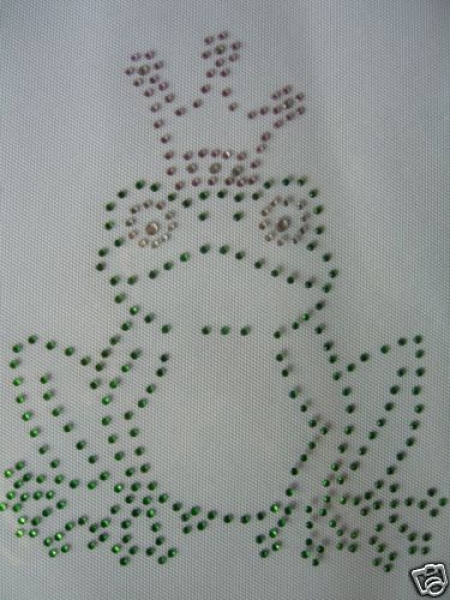 zauberhafter Frosch König Bügelbild Strass Hotfix Hotglue Strass