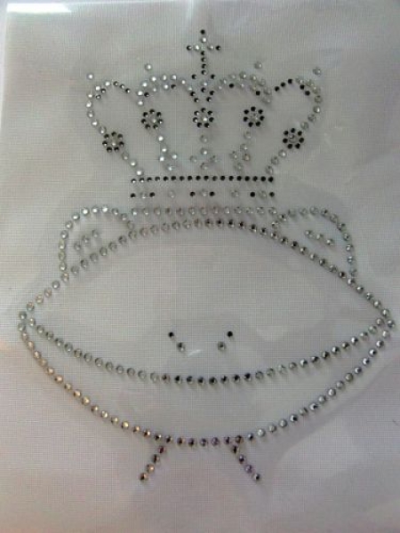 zauberhafter Frosch König Bügelbild Strass Klar Hotfix Hotglue Strass