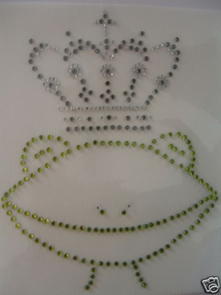 zauberhafter Frosch König Bügelbild Strass  Hotfix Hotglue Strass