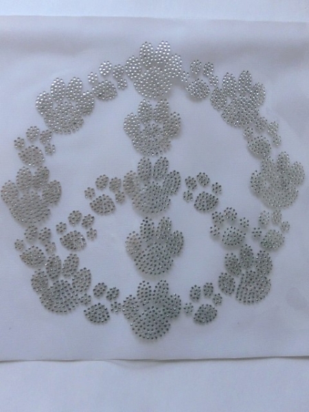 Riesen Peace 23 Pfoten Pfote Bügelbild Strass Hotfix Hundeschule Hundekorb Shirt