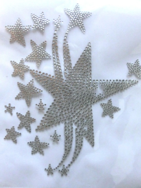 15 Stern Ornament Strass Bügelbild Hotfix  Shirt Jacke Gardine Tischdecke Top