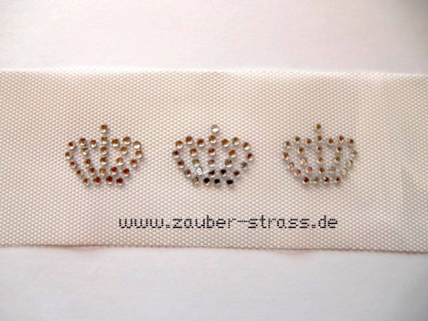 3 zauberhafte Krönchen Kronen Krone Strass Bügelbild Hotglue Hotfix Shirt Bluse Kragen