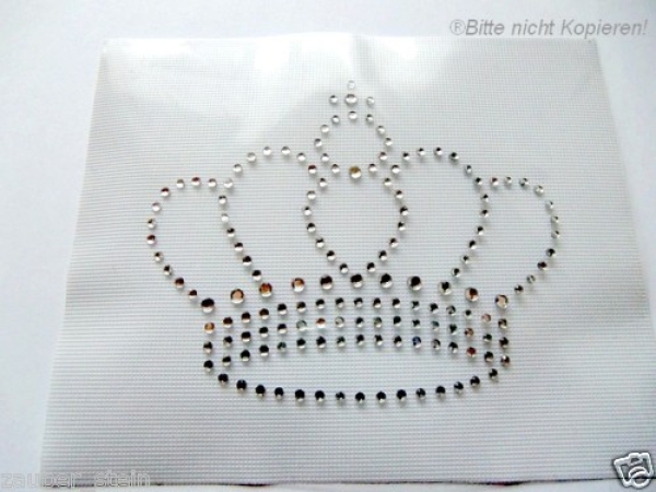 zauberhafte Kronen Strass Bügelbild Hotfix Schabracke