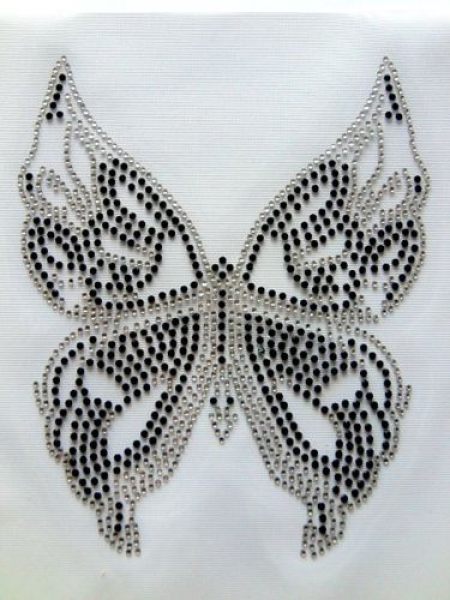 Luxus Schmetterling Strass Shirt Hotfix Hotglue Bügelbild Bügelmotiv