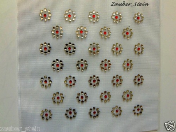 32 Blüten Bordüre Ornament Hotfix Bügelbild Strass süß