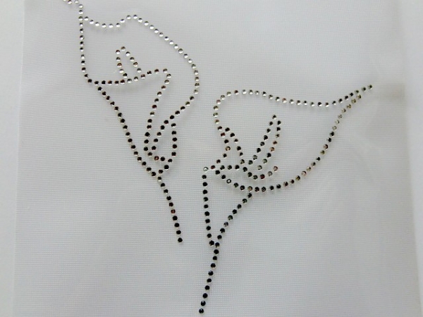 Calla Blüte Strass HOTFIX HOTGLUE Bügelbild Applikation