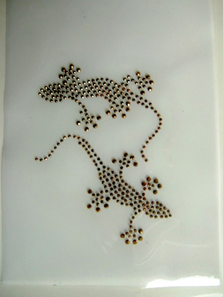 Echse Gecko Braun Salamander Studs Hotfix Hotglue Bügelbild Shirt Hose Jacke Tasche