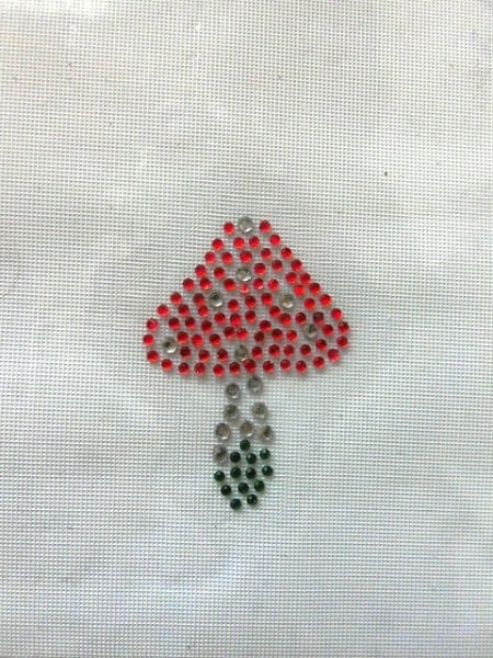 Fliegenpilz Glückspilz Pilz Strass HOTFIX HOTGLUE Bügelbild Applikation