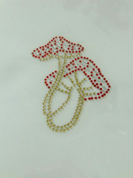 Pilz Bügelbild Bügelmotiv Strass Hotfix Hotglue Strass