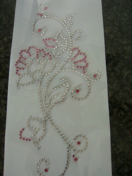süße Blüte Strass HOTFIX HOTGLUE Bügelbild Applikation