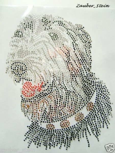 Irischer Wolfshund Hund Strass Hotfix Hotglue Bügelbild Bügelmotiv