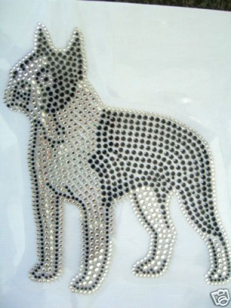 französische Bull Dogge Welpe Hund Hotfix Bügelbild Strass