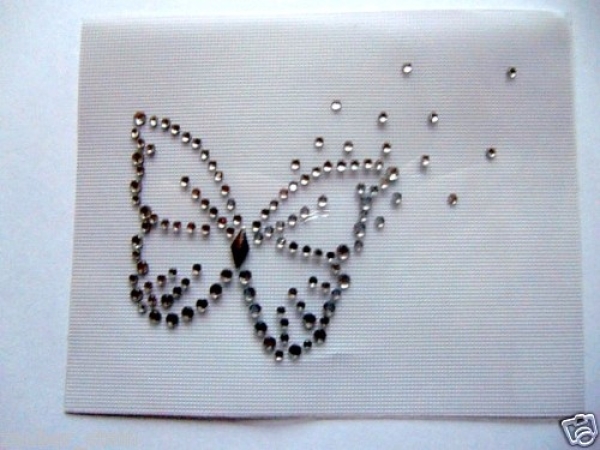 Traum Schmetterling Studs/Strass Strass  Shirt Hotfix Hotglue Bügelbild Bügelmotiv