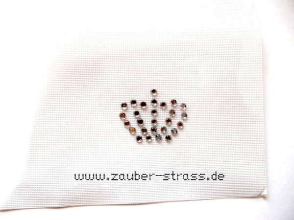 Hotfix 1 Krönchen Krone mit Strass Bügelbild Hotglue zauberhaft für Shirt Jacke