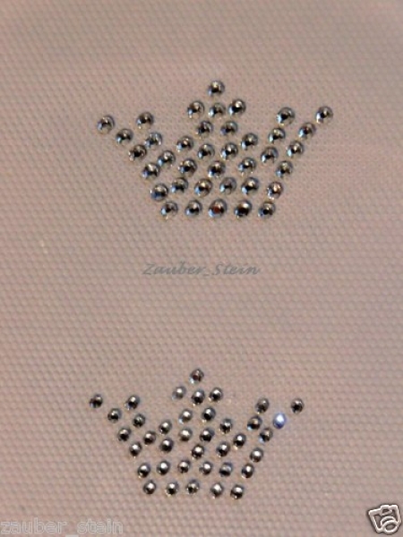 2 Kronen Krone Schabracke Hotfix Bügelbild Strass EDEL