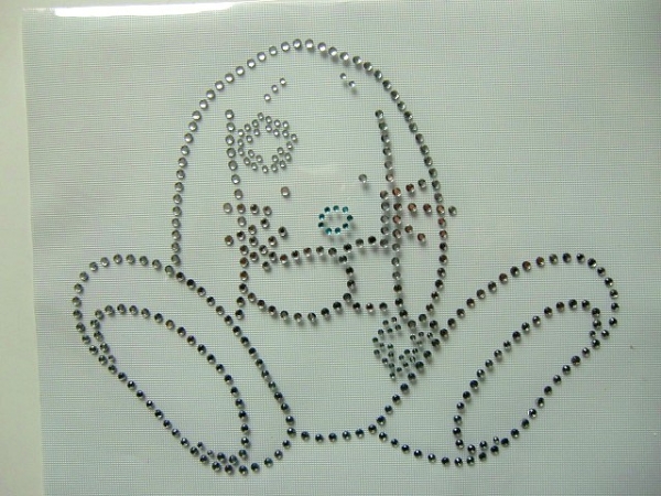 süßer Hase Strass Bügelbild Hotfix Shirt ; süüüß