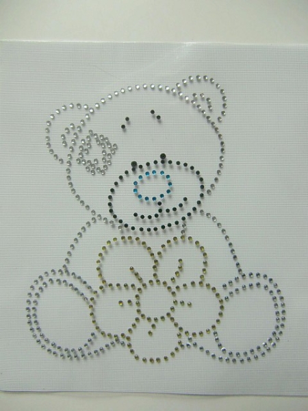 süßer Teddy Strass Bügelbild Hotfix Shirt ♥ süüüß