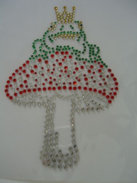 zauberhafter Frosch König auf Pilz Bügelbild Strass Hotfix Hotglue Strass