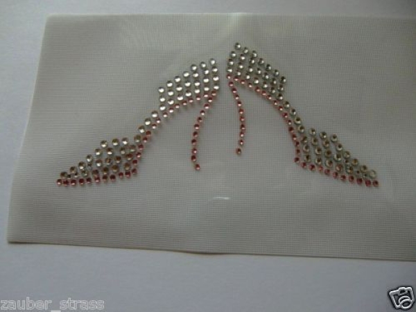 Pöms Pömps Pumps High Heels Schuhe Strass Hotglue Hotfix Bügelbild