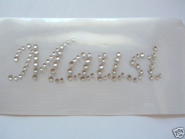 Mausi Alpenrausch Schriftzug Strass Hotglue Hotfix Bügelbild für Tischdecke Stuhlhusse Oktoberfest