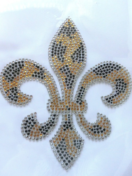 Fleur de Lis Tiger Strass Hotfix Bügelbild T-Shirt Tasche Bluse Hemd Top Decke