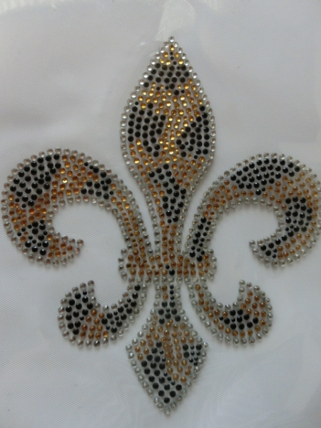 Fleur de Lis Tiger Strass Hotfix Bügelbild T-Shirt Tasche Bluse Hemd Top Decke