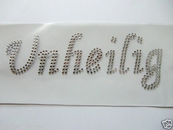 Unheilig Hotfix Hotglue Bügelbild Jacke Bluse Mantel Top Strass Schriftzug etc