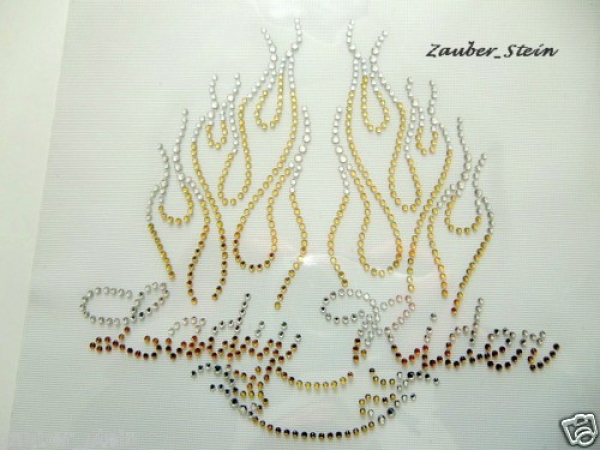 Lady Rider Motorrad Wappen Bügelbild Strass Hotfix Hotglue TOP