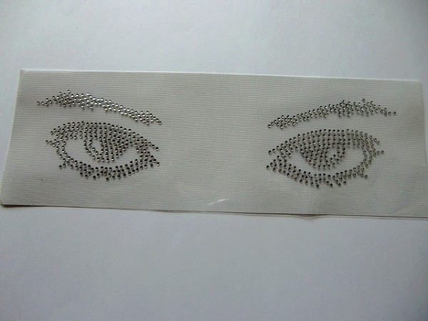 Gesicht Augen Hotfix Bügelbild Strass Jacke Shirt Bluse Tasche Hemd Top Rucksack