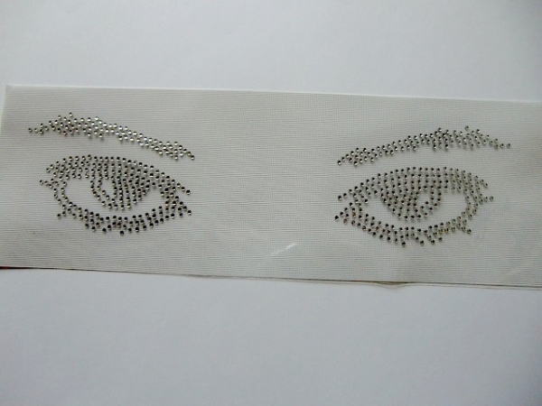 Gesicht Augen Hotfix Bügelbild Strass Jacke Shirt Bluse Tasche Hemd Top Rucksack