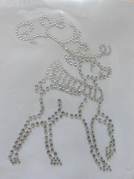 Reh Hirsch Strass Hotfix Bügelbild Shirt Tasche Jacke Schal Tischdecke Dirndl