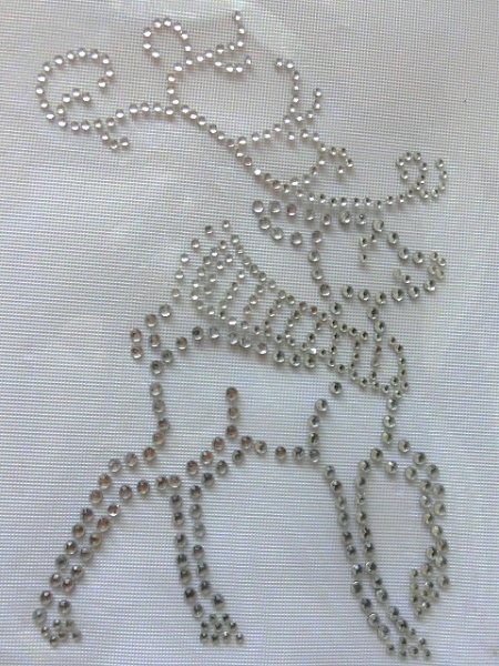 Reh Hirsch Strass Hotfix Bügelbild Shirt Tasche Jacke Schal Tischdecke Dirndl