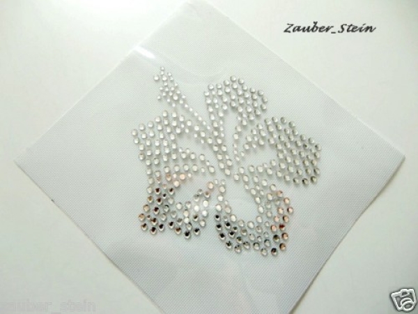 süße Hibiskus Blüte Strass HOTFIX HOTGLUE Bügelbild Applikation