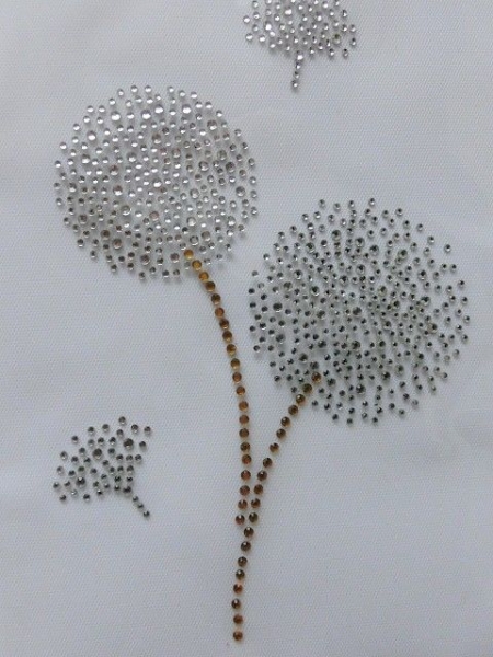 Blüte Pusteblume Strass Hotfix Bügelbild Shirt Bluse Tischdecke Gardine Tasche