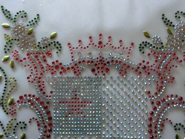 Traum Wappen Ornament Strass Oktoberfest Hotglue Hotfix Bügelbild Abschwitzdecke Schabracke